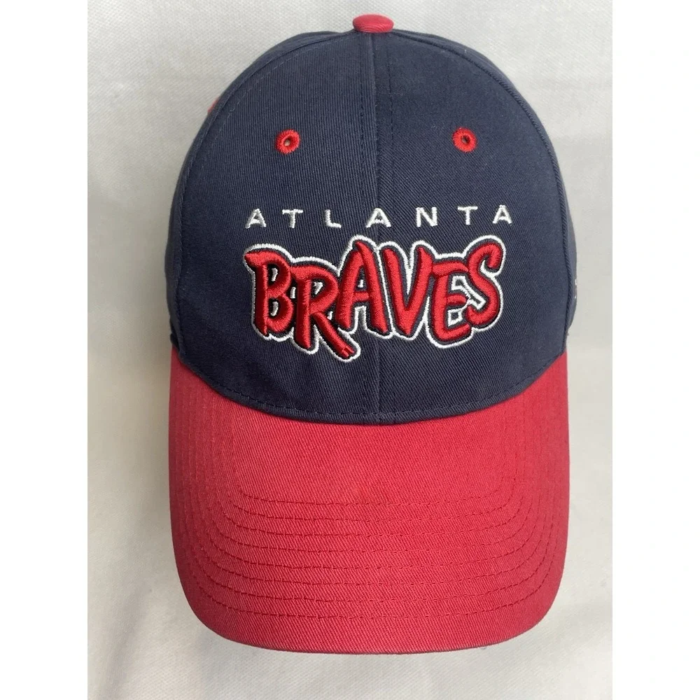 VTG Atlanta Braves Youth Cap Twins Enterprise Blue Red Adjustable Strapback Hat